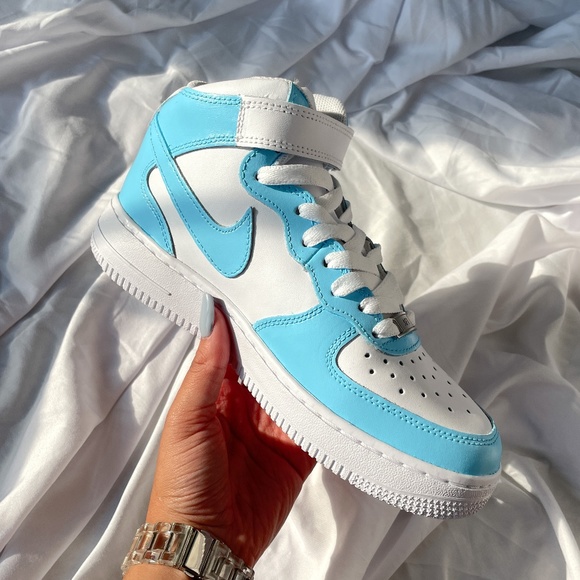 Nike Air Force 1 UNC Carolina Blue Custom - Picture 4 of 10